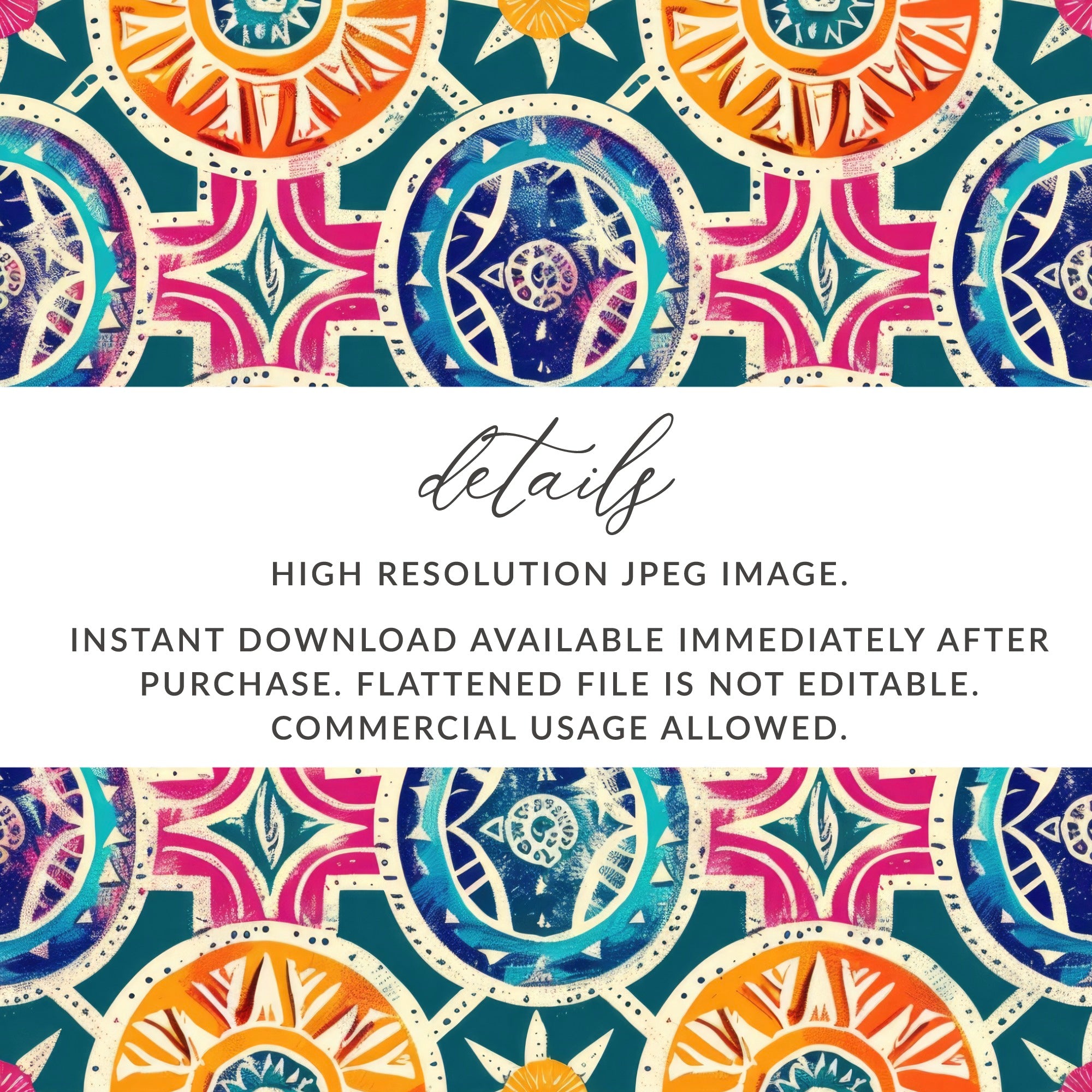 Colorful Mandala Instant Download Digital Art