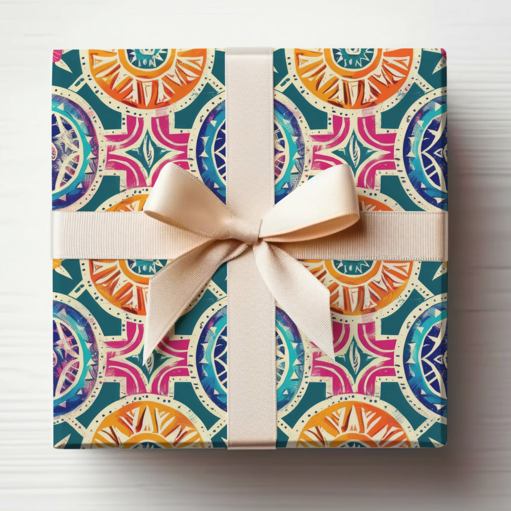 Colorful Geometric Pattern Gift Wrap Product