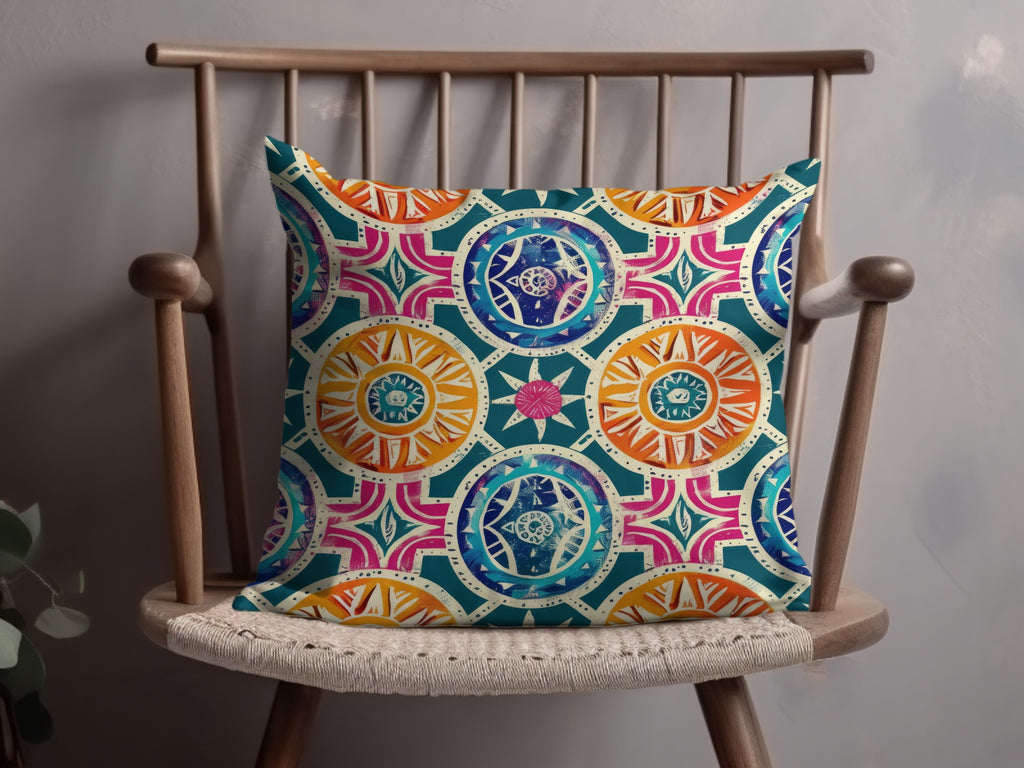 Colorful Geometric Pattern Throw Pillow for Home Decor