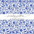 Blue Floral Seamless Pattern by Moore and Mountain Design