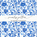 Moore and Mountain Seamless Floral Pattern