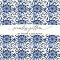 Elegant Blue Floral Seamless Pattern Design Printable