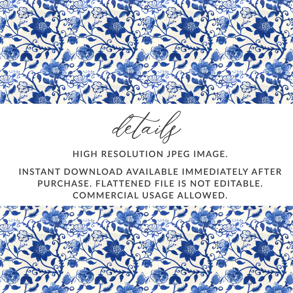 High Resolution Blue Floral Printable Download