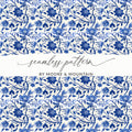 Blue Floral Seamless Pattern by Moore and Mountain Design