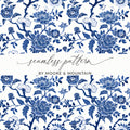 Elegant Blue Floral Seamless Pattern by Moore & Mountain