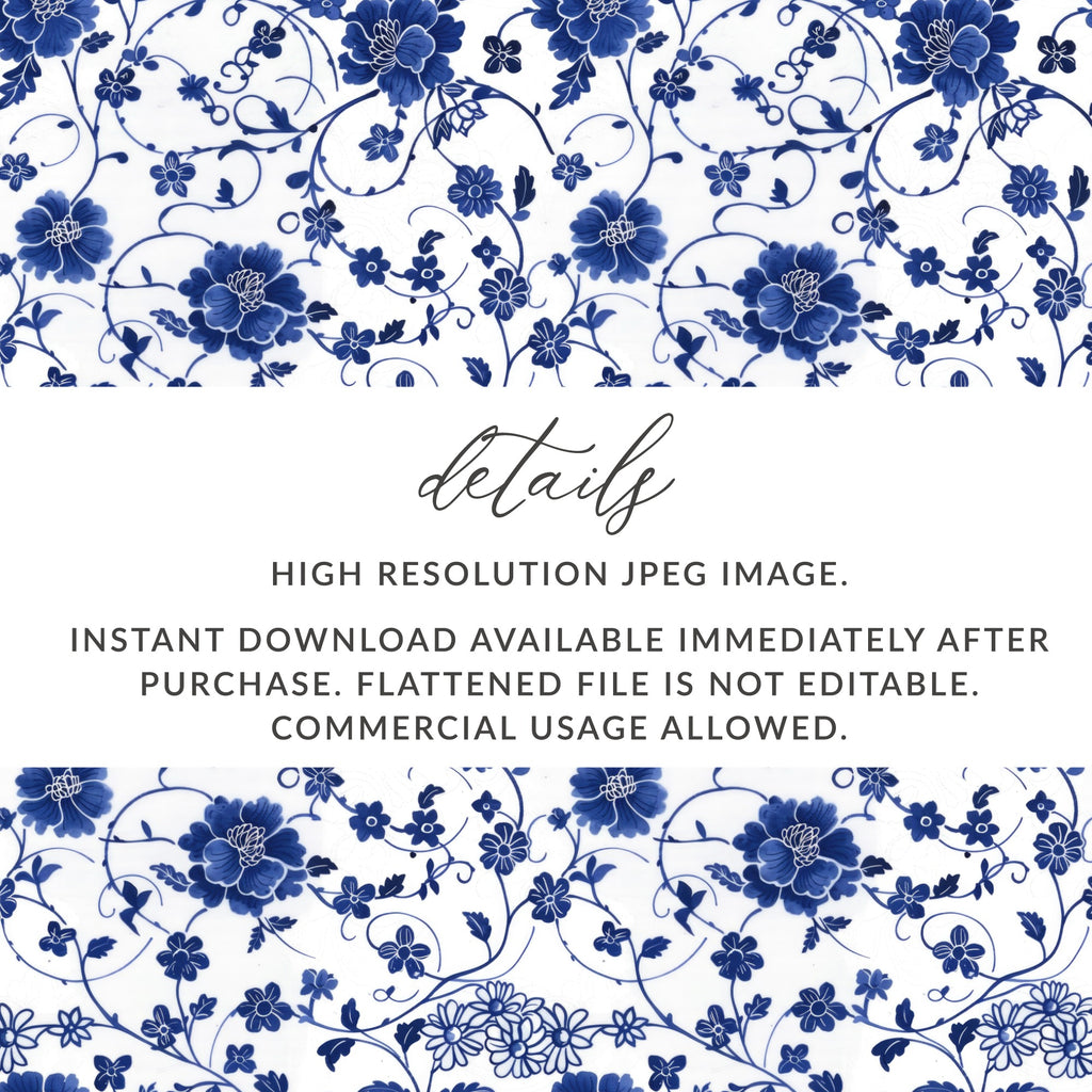 Blue Floral Pattern High Resolution JPEG Image Download
