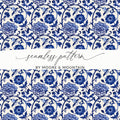Elegant Blue Floral Seamless Pattern for Designers