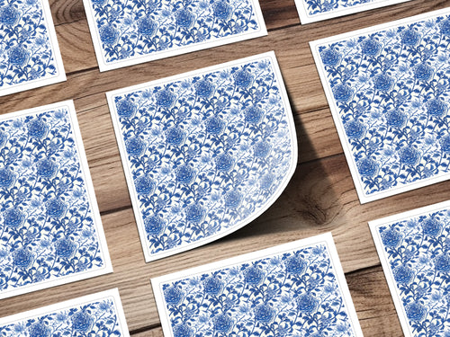Elegant Blue Floral Pattern Napkins for All Occasions