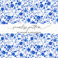 Blue Floral Seamless Pattern By Moore & Mountain Design