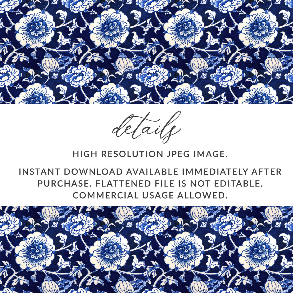 Blue Floral High Resolution JPEG Image for Download