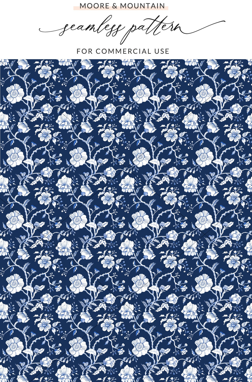Moore & Mountain Seamless Floral Pattern for Commercial Use