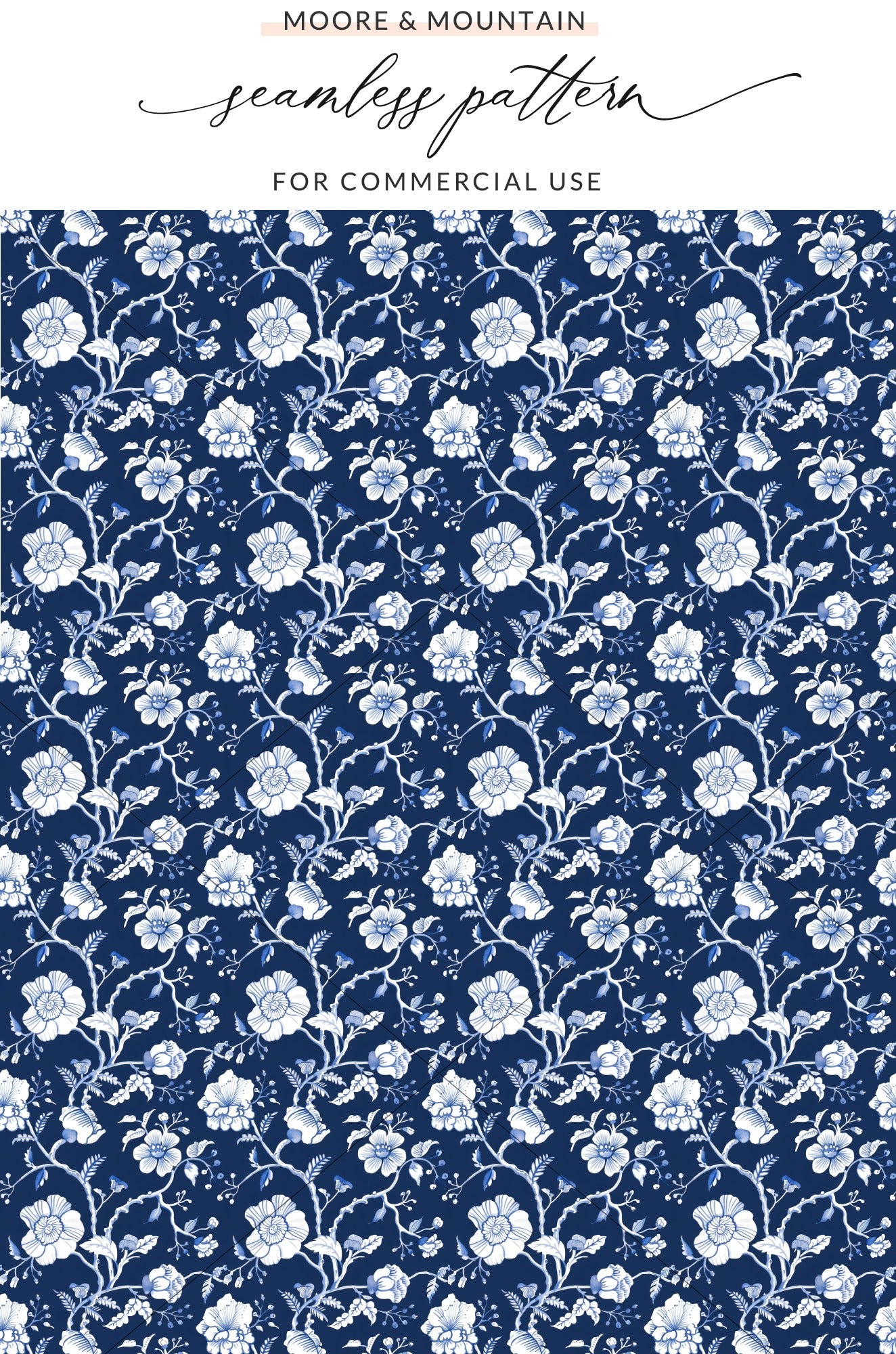 Moore & Mountain Seamless Floral Pattern for Commercial Use