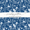Moore & Mountain Blue Floral Seamless Pattern Design