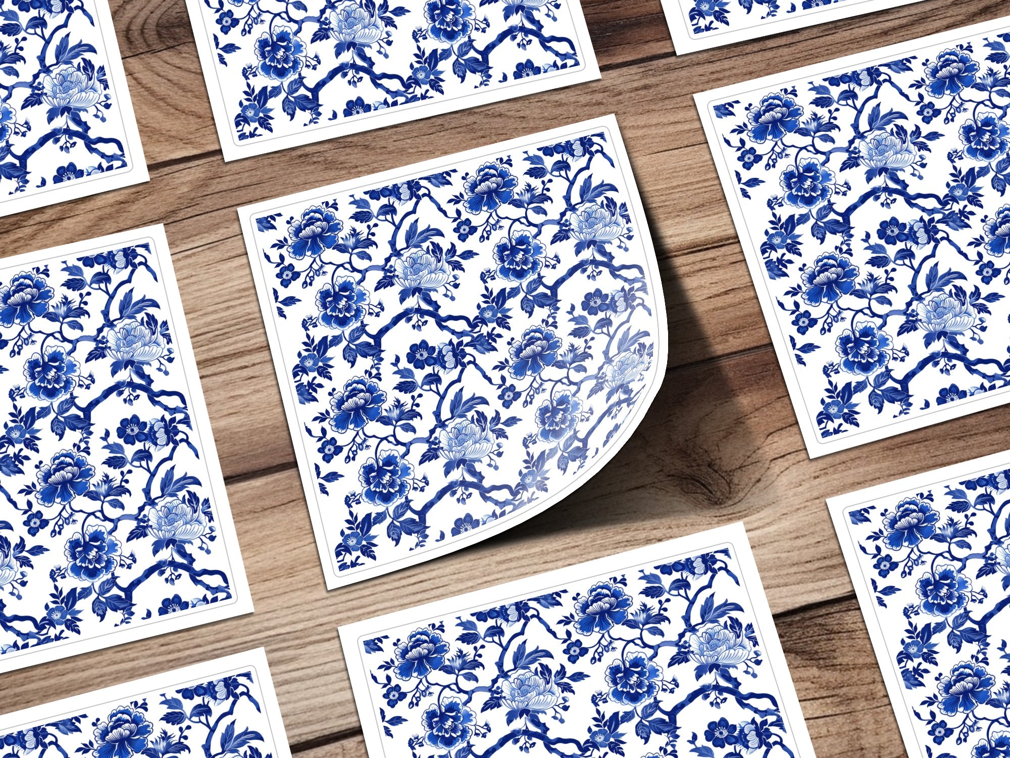Blue Floral Pattern Design Art Print product
