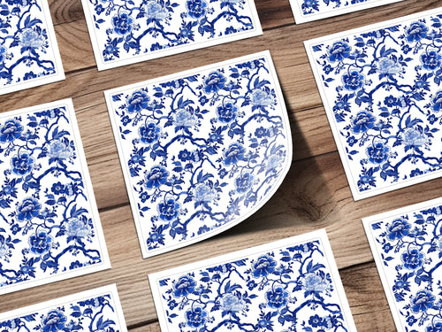 Blue Floral Pattern Design Art Print product