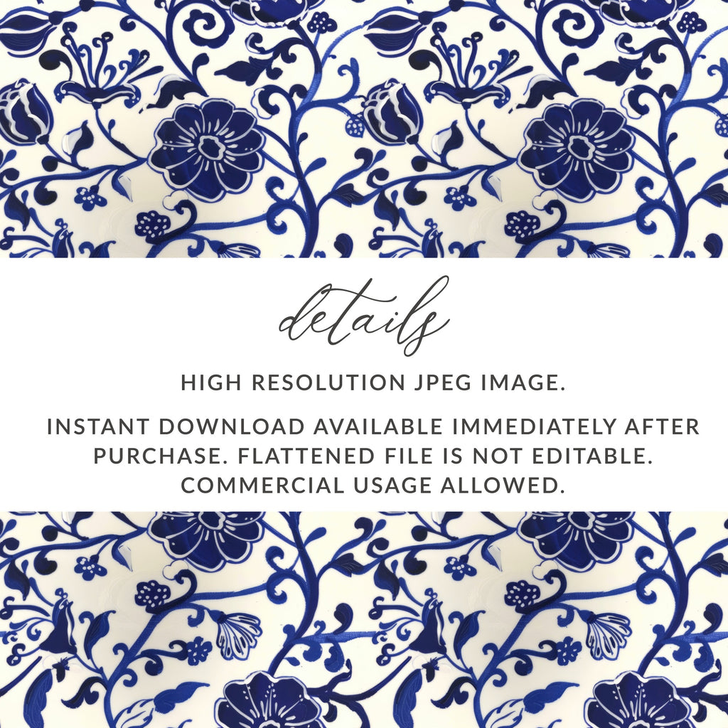 Blue Floral Pattern High Resolution JPEG Image