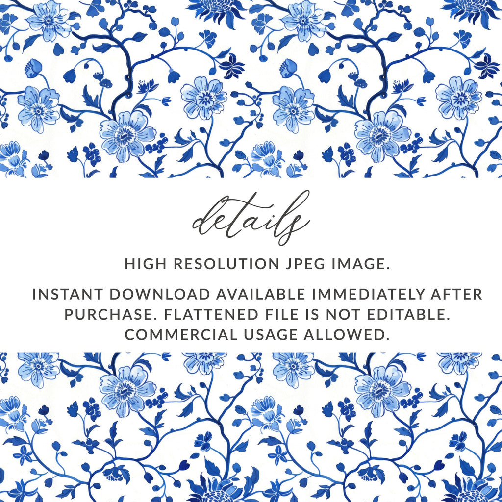 High Resolution Blue Floral Pattern JPEG Image Download