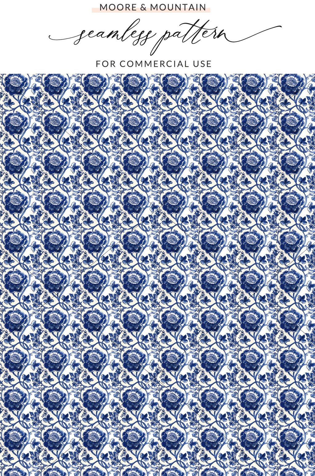 Elegant Blue Floral Seamless Pattern Design for You