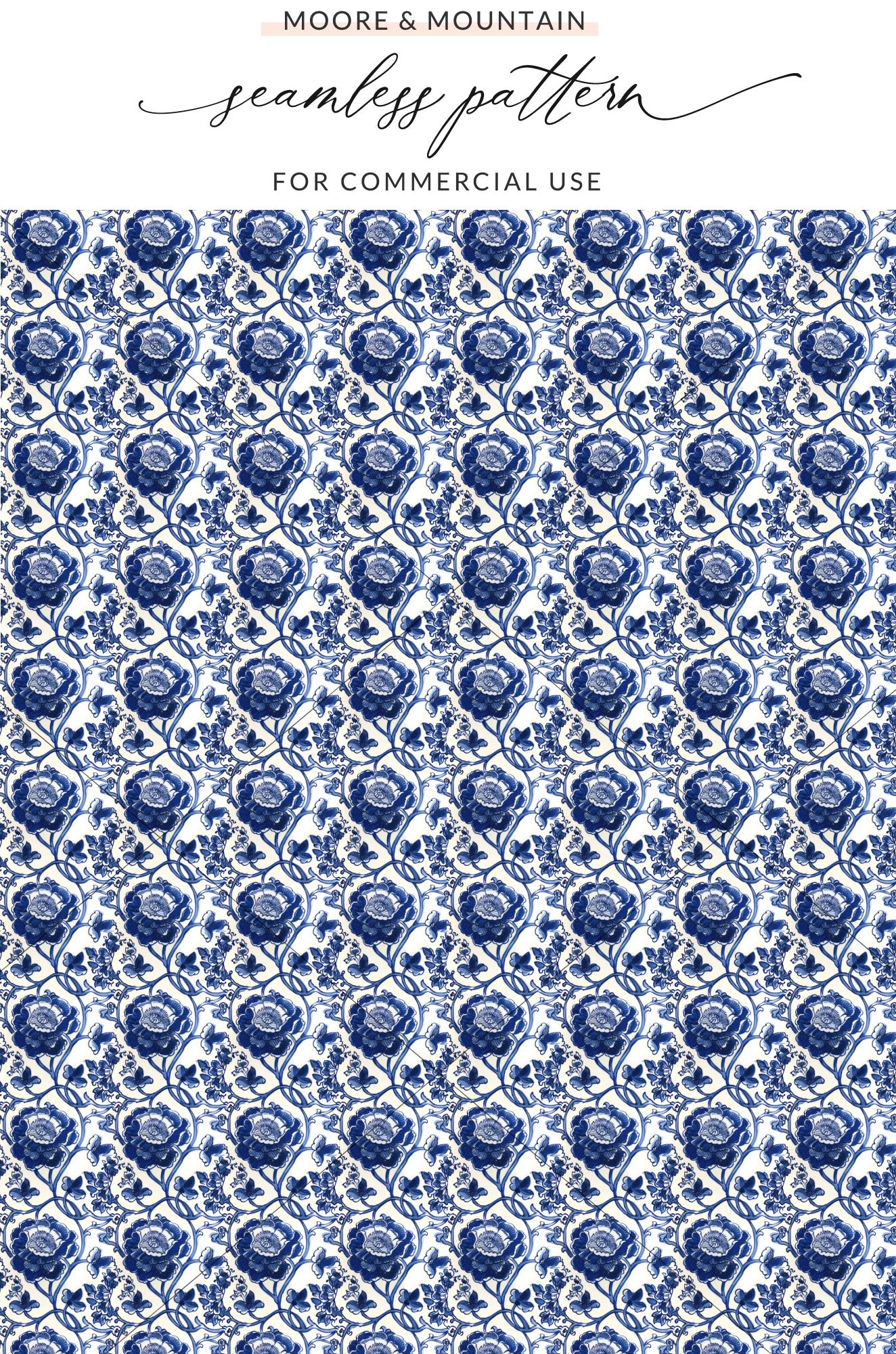 Elegant Blue Floral Seamless Pattern Design for You