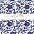 Blue and White Floral Seamless Pattern Print Design
