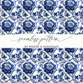 Blue Floral Seamless Pattern by Moore & Mountain Design