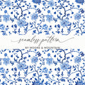 Blue Floral Seamless Pattern by Moore & Mountain