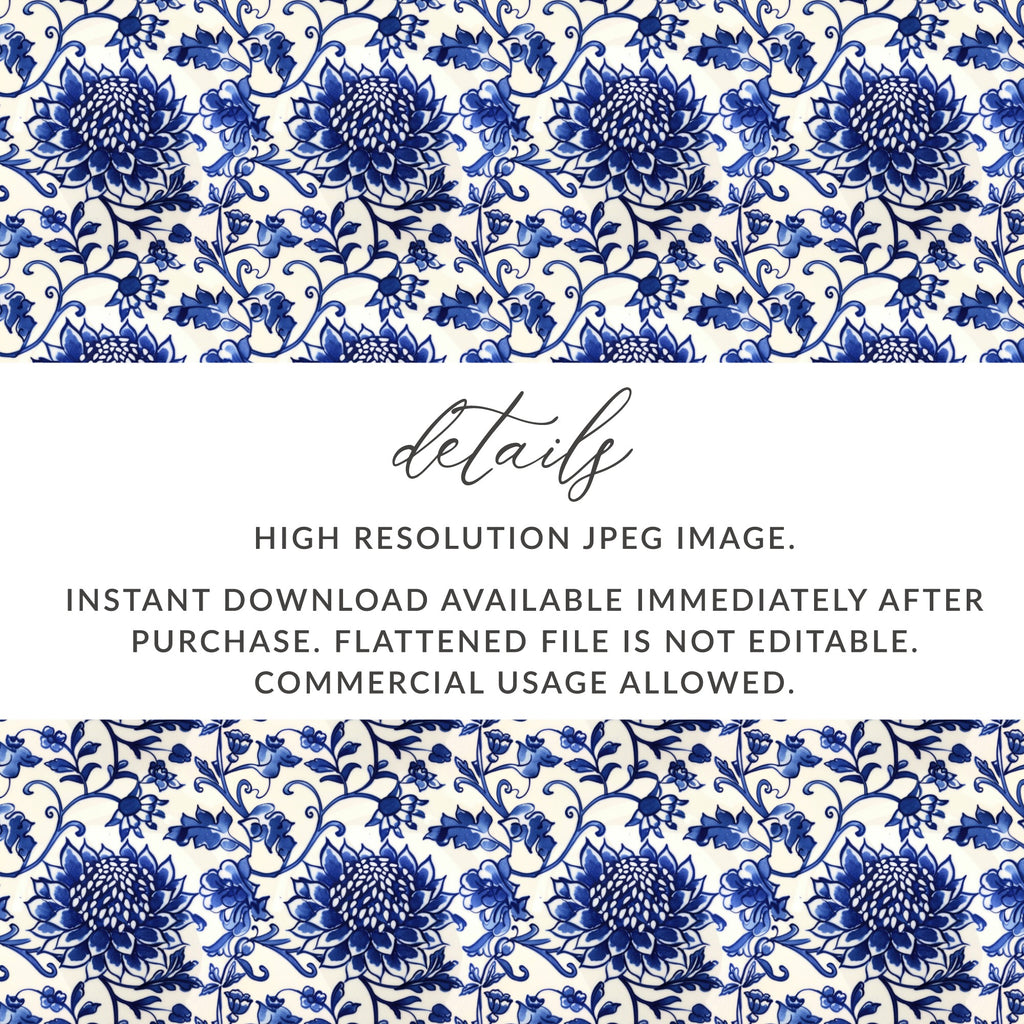 Blue Floral High Resolution JPEG Image for Download