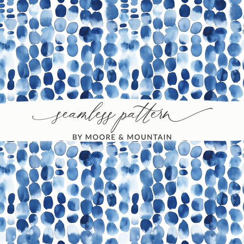 Blue Shibori Indigo Ink, Seamless Watercolor Geometric Pattern, Digital Paper, Fabric Design, Scrapbooking, Backgrounds, Graphic Design - Moore and Mountain