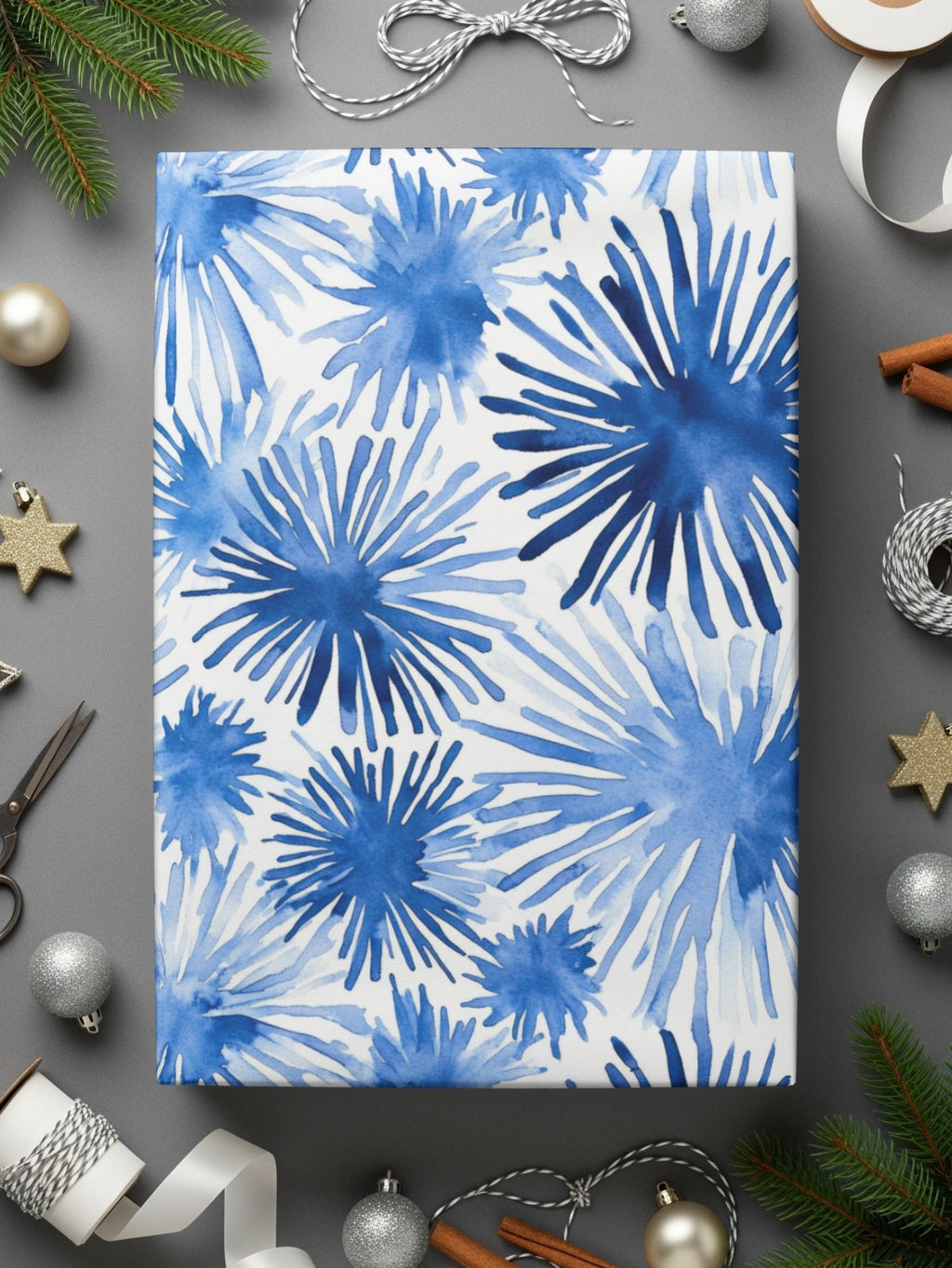 Blue Shibori Indigo Ink Seamless Watercolor Geometric Pattern, Digital Paper, Modern Fabric Design, Repeat Pattern, Indigo Shibori Texture - Moore and Mountain