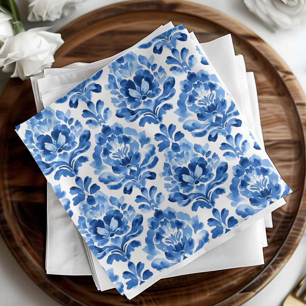 Blue Shibori Indigo Ink Seamless Watercolor Geometric Pattern Digital Product, Floral Damask, Indigo Texture, Fabric Design, Scrapbooking - Moore and Mountain