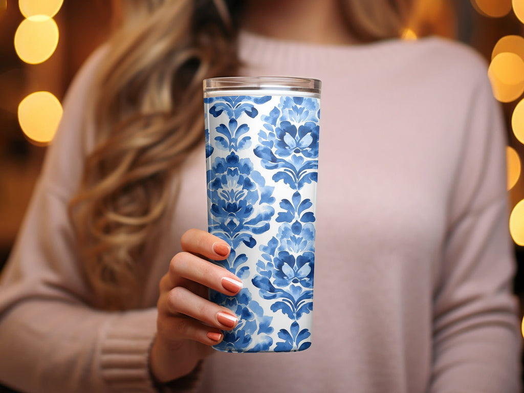 Blue Shibori Indigo Ink Seamless Watercolor Geometric Pattern Digital Product, Floral Damask, Indigo Texture, Fabric Design, Scrapbooking - Moore and Mountain