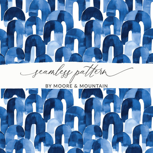 Blue Shibori Seamless Watercolor Geometric Pattern, Indigo Ink Digital Paper, Abstract Design, Fabric Print, Scrapbooking Digital Product - Moore and Mountain