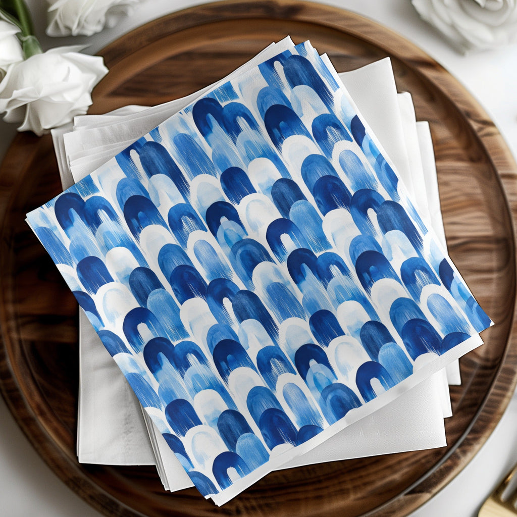 Blue Shibori Seamless Watercolor Geometric Pattern, Indigo Ink Digital Paper, Abstract Design, Textile Print, Scrapbooking, DIY Crafts - Moore and Mountain