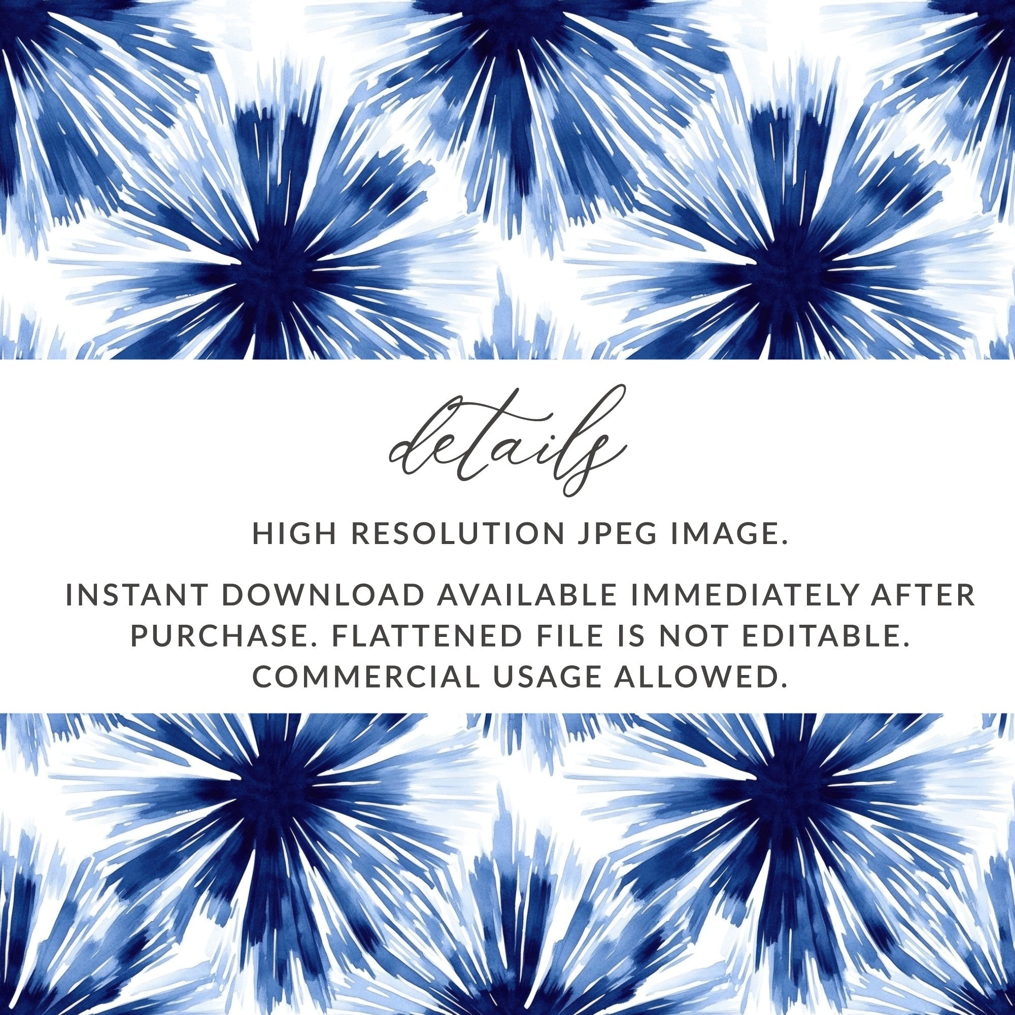 Blue Shibori Seamless Watercolor Geometric Pattern, Indigo Ink Digital Paper, Abstract Shibori Design, Seamless Digital Pattern - Moore and Mountain