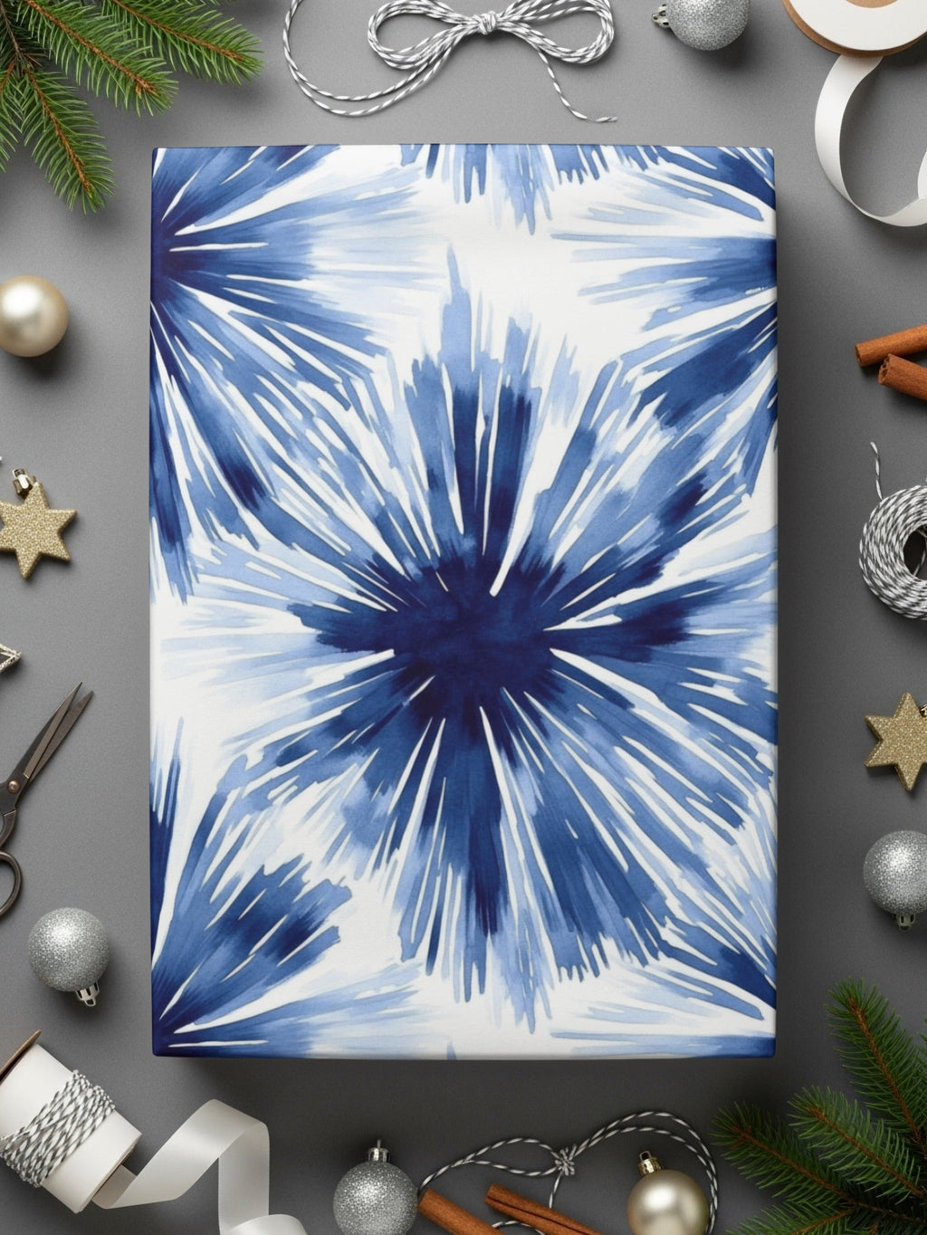 Blue Shibori Seamless Watercolor Geometric Pattern, Indigo Ink Digital Paper, Abstract Shibori Design, Seamless Digital Pattern - Moore and Mountain