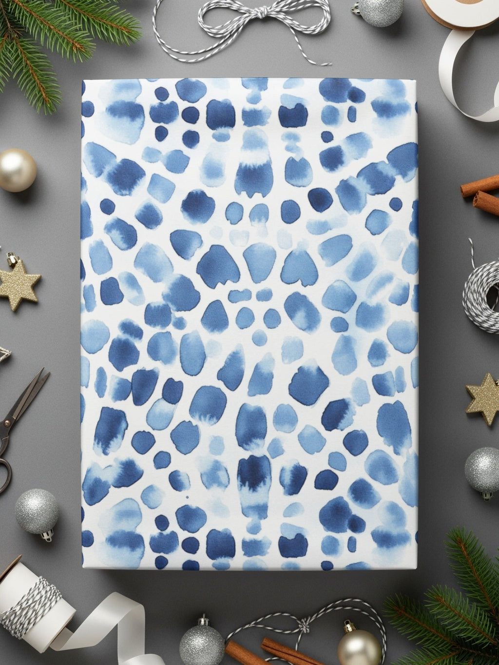 Blue Shibori Seamless Watercolor Geometric Pattern, Indigo Ink Digital Paper, Abstract Textile Design, Surface Pattern Design - Moore and Mountain