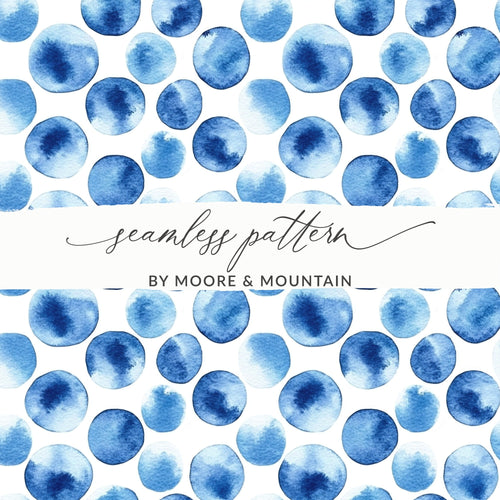 Blue Shibori Seamless Watercolor Geometric Pattern, Indigo Ink, Digital Paper, Fabric Design, Scrapbooking Paper, Printable Pattern - Moore and Mountain