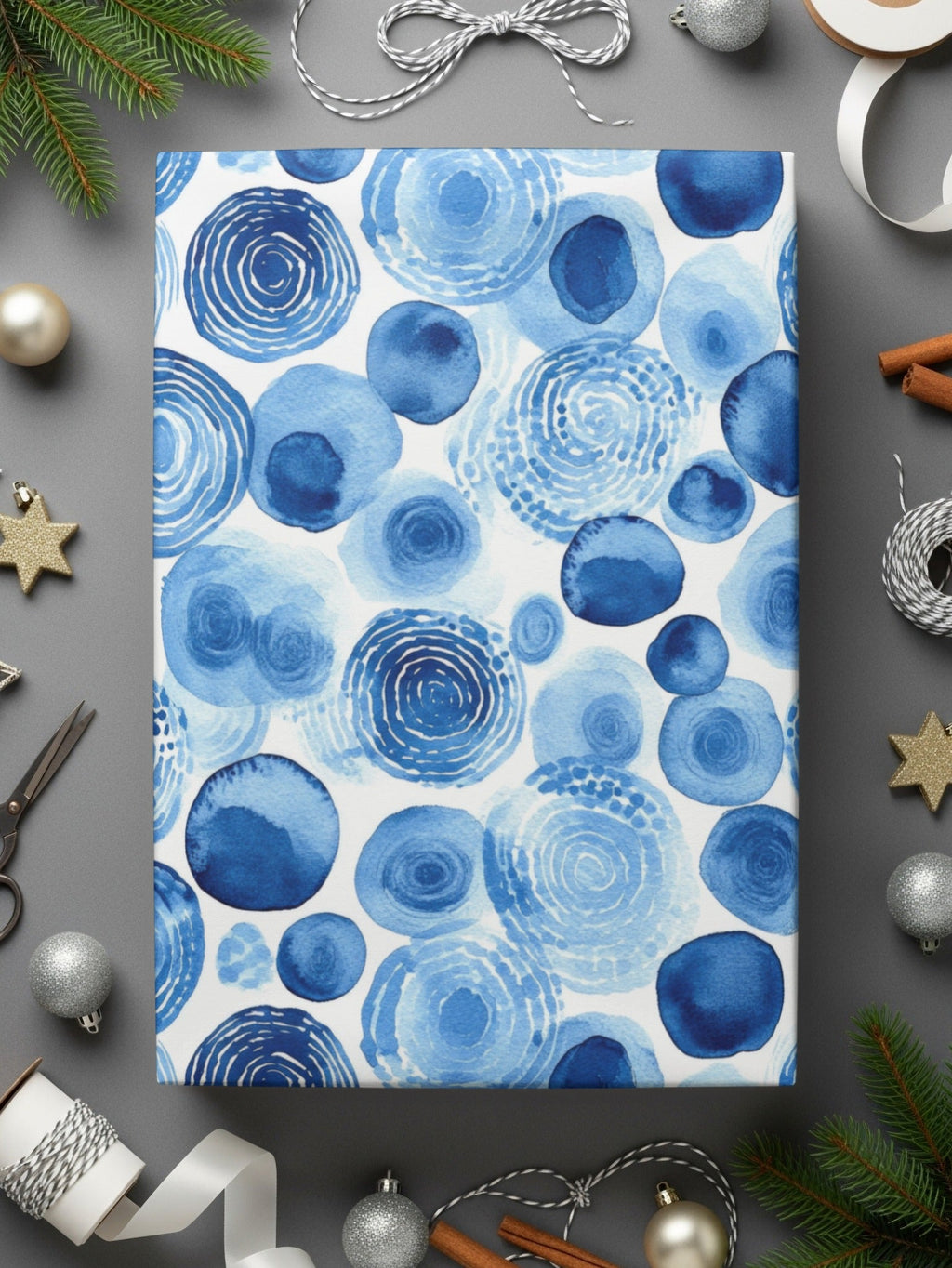 Blue Shibori Seamless Watercolor Geometric Pattern, Indigo Ink Digital Paper, Modern Background, Fabric Design, Scrapbooking, Graphic Design - Moore and Mountain