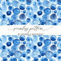 Blue Shibori Seamless Watercolor Geometric Pattern, Indigo Ink Digital Paper, Modern Background, Fabric Design, Scrapbooking, Graphic Design - Moore and Mountain