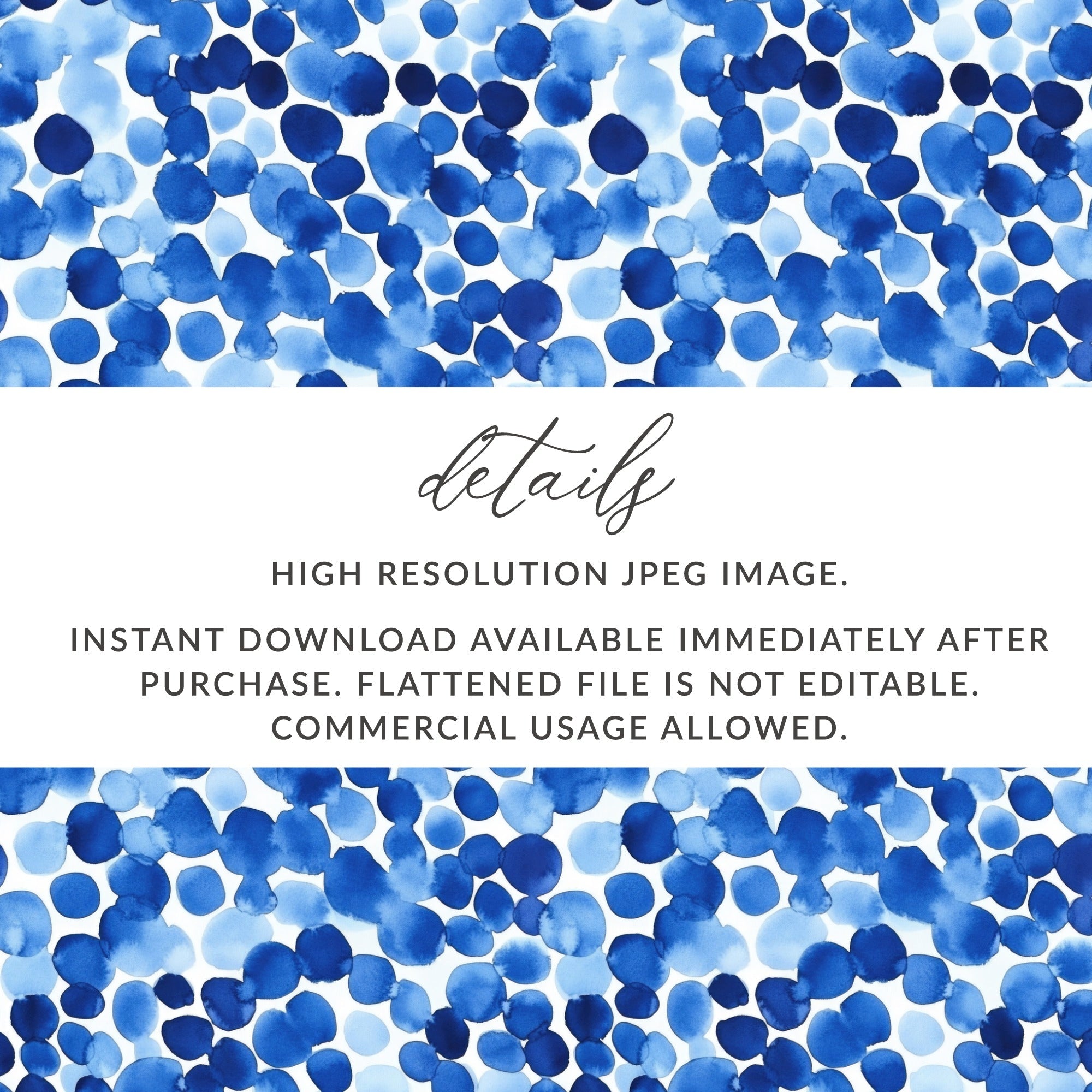 Blue Shibori Seamless Watercolor Geometric Pattern, Indigo Ink Digital Paper, Modern Indigo Texture, Fabric Design, Scrapbooking Digital - Moore and Mountain