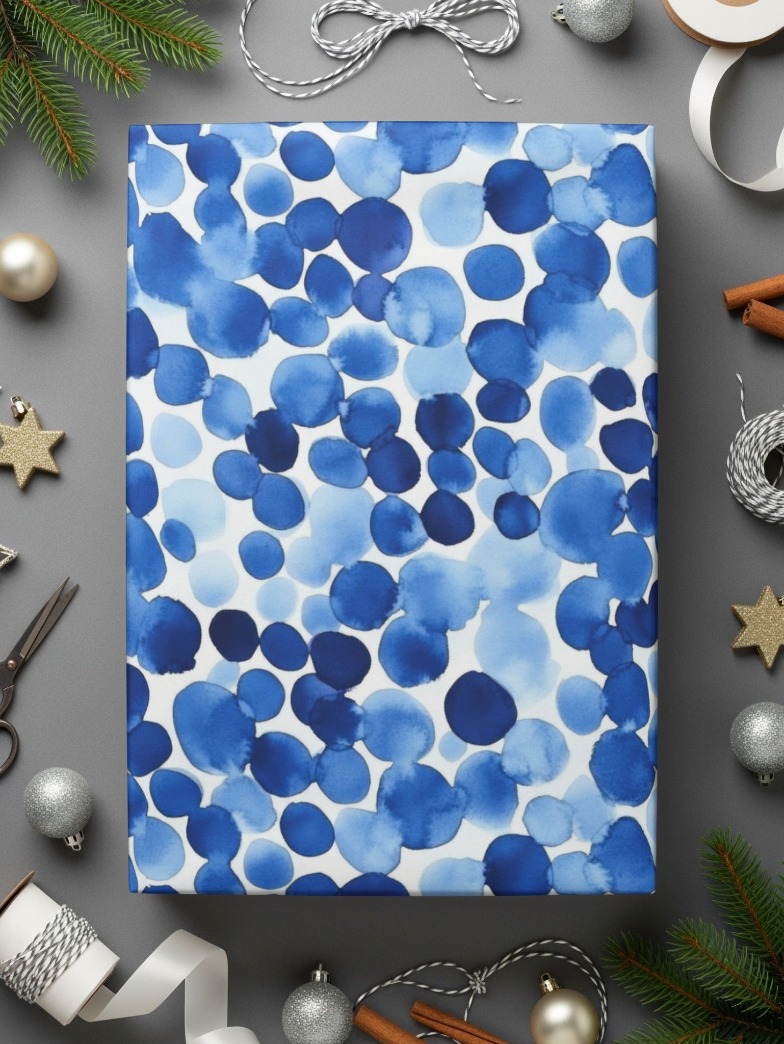 Blue Shibori Seamless Watercolor Geometric Pattern, Indigo Ink Digital Paper, Modern Indigo Texture, Fabric Design, Scrapbooking Digital - Moore and Mountain