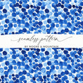 Blue Shibori Seamless Watercolor Geometric Pattern, Indigo Ink Digital Paper, Modern Indigo Texture, Fabric Design, Scrapbooking Digital - Moore and Mountain