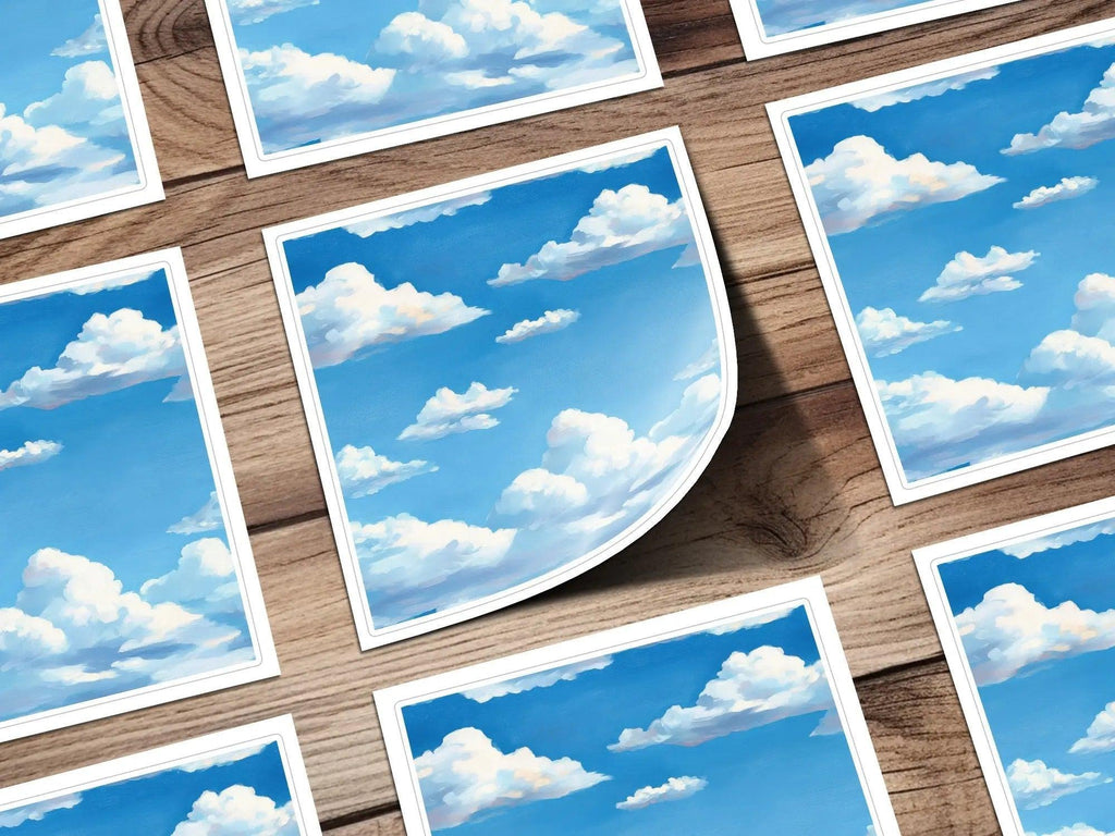 Blue Sky Cloudscape Digital Paper, Seamless Cloudy Sky Digital Texture, Repeatable Sky Tile for Commercial Use, 2 JPEG Scale options - Moore and Mountain