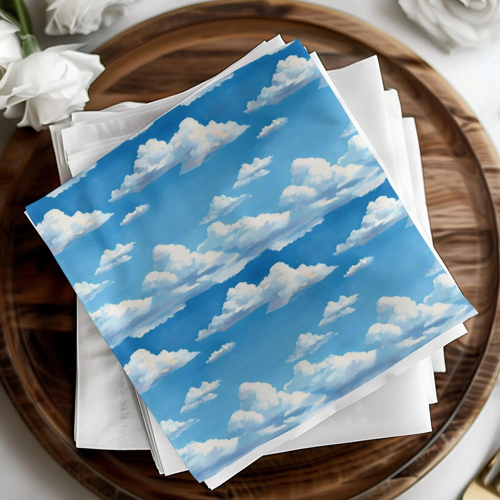 Blue Sky Cloudscape Digital Paper, Seamless Cloudy Sky Digital Texture, Repeatable Sky Tile for Commercial Use, 2 JPEG Scale options - Moore and Mountain