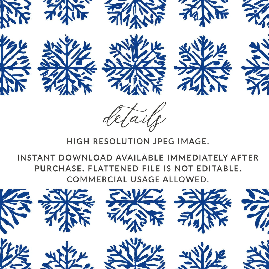 Blue Snowflake Pattern Digital Paper, Winter Seamless Background, Christmas Texture, Fabric Design, Scrapbooking, 12x12 JPEG - Moore and Mountain