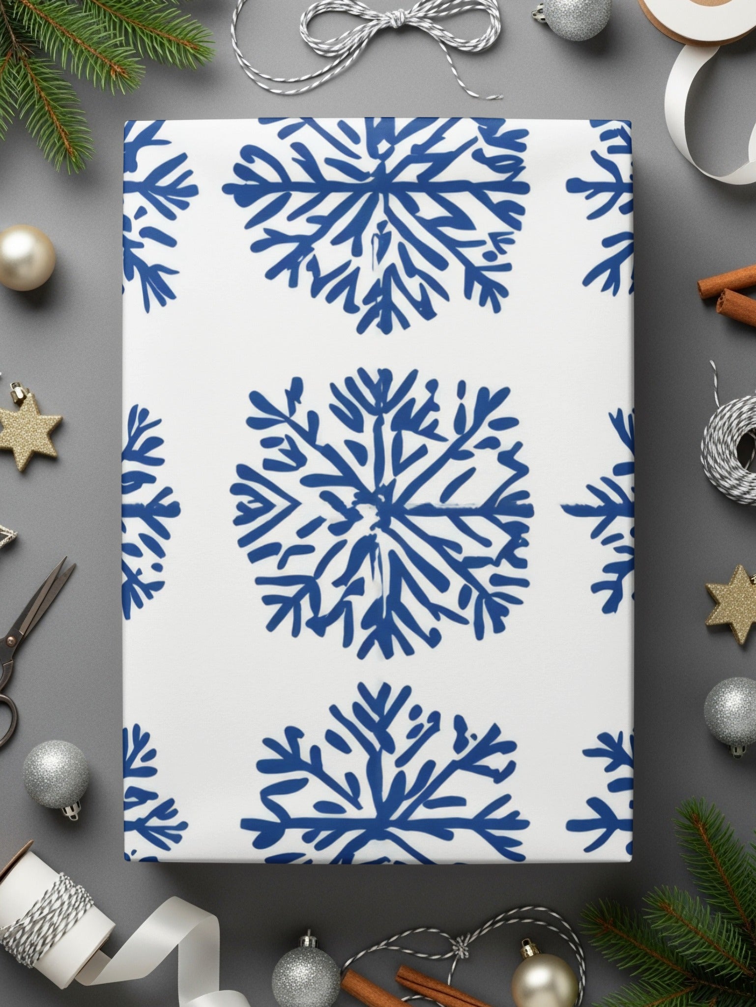Blue Snowflake Pattern Digital Paper, Winter Seamless Background, Christmas Texture, Fabric Design, Scrapbooking, 12x12 JPEG - Moore and Mountain