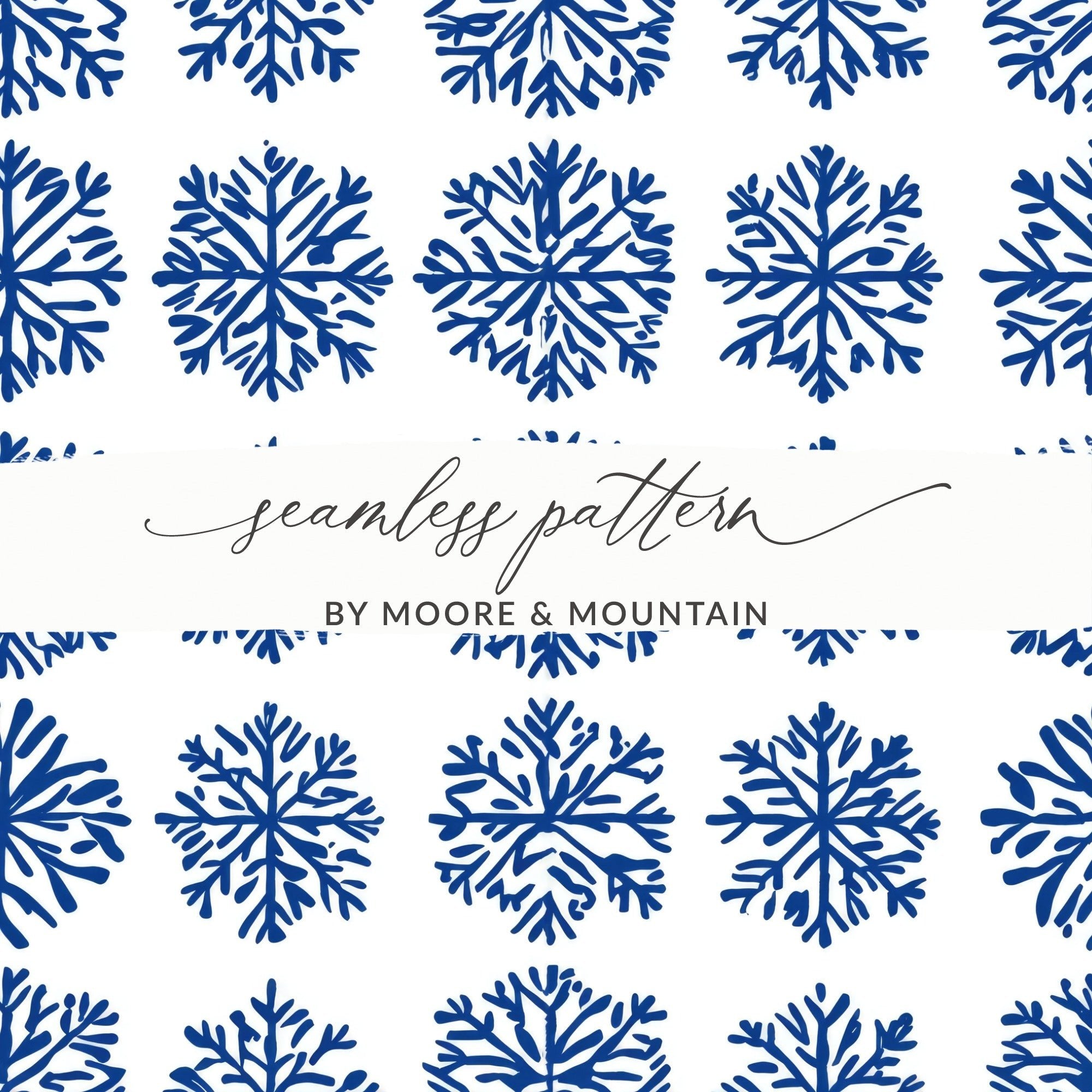 Blue Snowflake Pattern Digital Paper, Winter Seamless Background, Christmas Texture, Fabric Design, Scrapbooking, 12x12 JPEG - Moore and Mountain