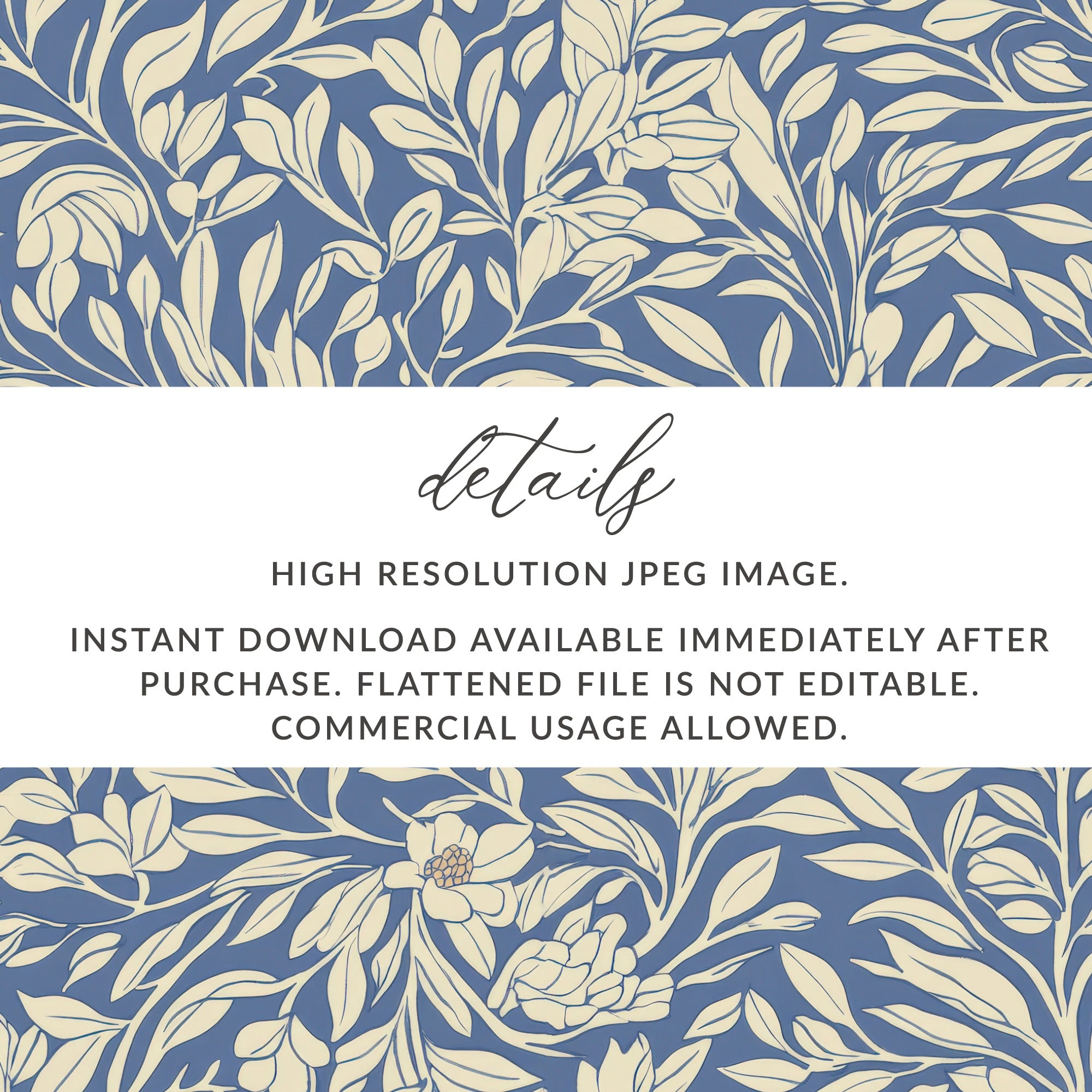 Blue Vines Larkspur William Morris Seamless Background Digital - Moore and Mountain