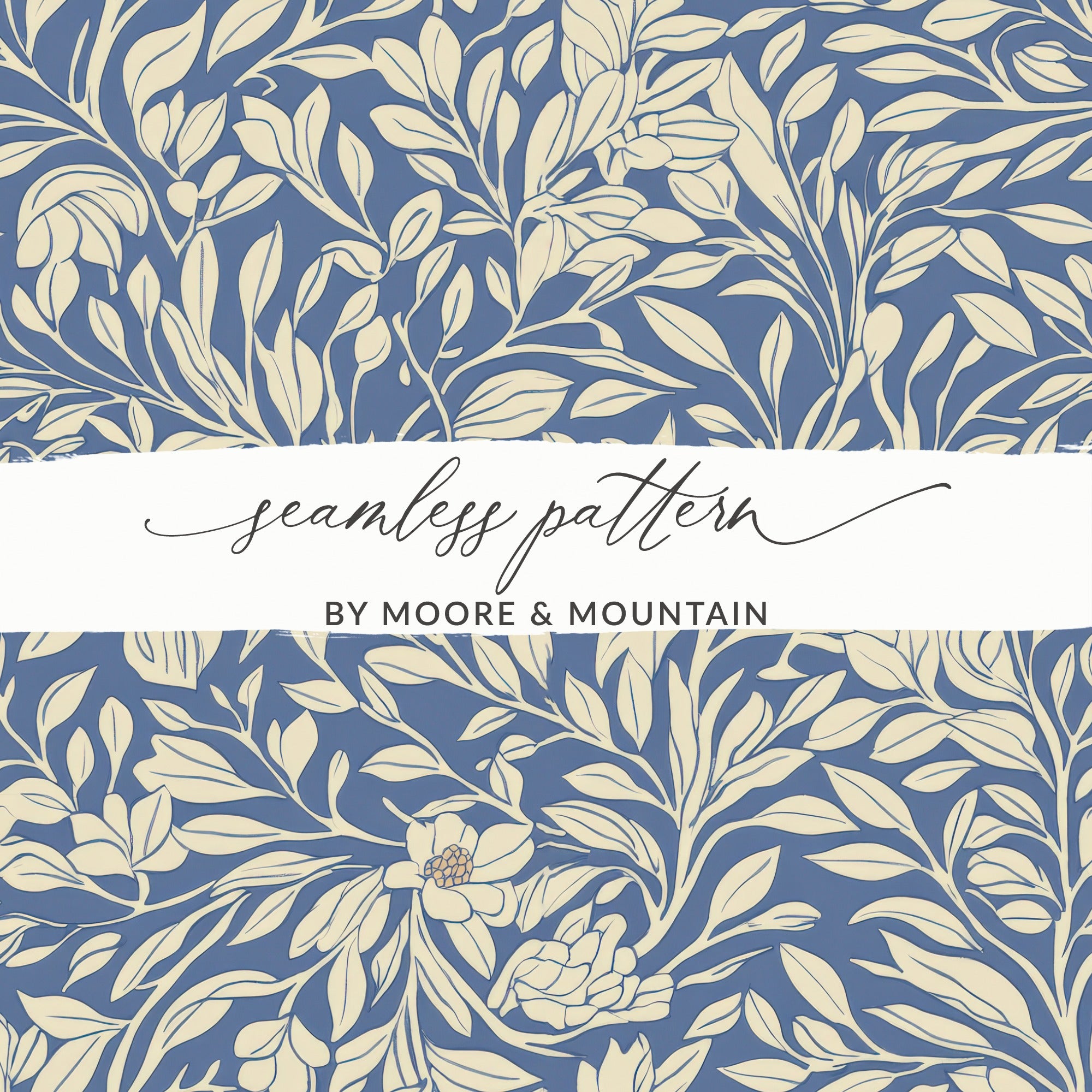 Blue Vines Larkspur William Morris Seamless Background Digital - Moore and Mountain