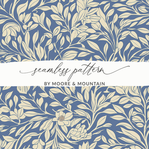 Blue Vines Larkspur William Morris Seamless Background Digital - Moore and Mountain